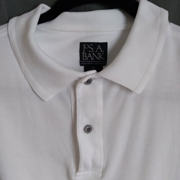Men's Jos. A. Bank Executive Collection White Cotton Polo Shirt Size Medium - Picture 3 of 4